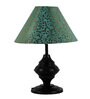 Green & Gold Shade Table Lamp With Black Metal Base