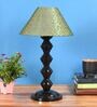 Green & Gold Shade Table Lamp With Metal Base