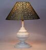 Green & Gold Shade Table Lamp With Metal Base