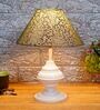 Green & Gold Shade Table Lamp With Metal Base