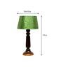 Hersey Green & Gold Fabric Shade Night Lamp With Wood Base