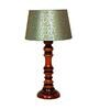 Fellida Green & Gold Fabric Shade Night Lamp With Wood Base