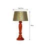 Margie Green & Gold Fabric Shade Night Lamp With Wood Base