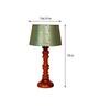 Ohagun Green & Gold Fabric Shade Night Lamp With Wood Base