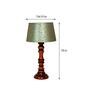 Fellida Green & Gold Fabric Shade Night Lamp With Wood Base