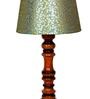 Fellida Green & Gold Fabric Shade Night Lamp With Wood Base