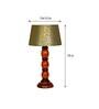 Bow Green & Gold Fabric Shade Night Lamp With Wood Base