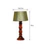 Sanna Green & Gold Fabric Shade Night Lamp With Wood Base