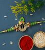 Green & Golden Lord Shrinathji Religious Rakhi with Roli Chawal Pack