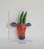 Green & Orange Handcrafted Cow Sclupture Mango Wood Wall Mask