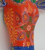 Green & Orange Handcrafted Cow Sclupture Mango Wood Wall Mask