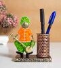 Musical Man Green & Orange Metal Pen Stand