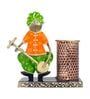 Musical Man Green & Orange Metal Pen Stand