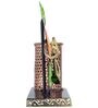 Musical Man Green & Orange Metal Pen Stand