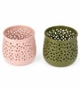 Green & Pink Etching Tealight Holder