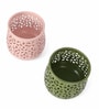 Green & Pink Etching Tealight Holder