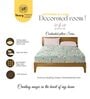 Green & Pink Glace Cotton Floral Print Elastic Fitted King Bedsheet With 2 Pillow Covers