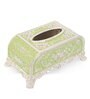 Green & Silver Metal Tissue Box