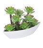 Green & White Abs Plastic Artificial Plant with Pot
