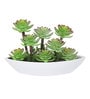 Green & White Abs Plastic Artificial Plant with Pot