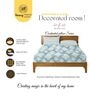 Green & White Glace Cotton Printed Elastic Fitted King Bedsheet With 2 Pillow Covers