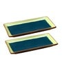 Green & Yellow 10 Inch (Set of 2) Ceramic Appetizer Platter