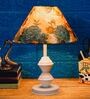 Multicolor Shade Table Lamp With Metal Base