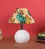 Multicolor Shade Table Lamp With Metal Base
