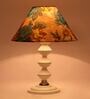 Multicolor Shade Table Lamp With Metal Base