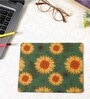 Green & Yellow Sunflower Printed Rectangle Mousepad