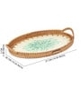 Green  Cane Oval Serving Tray
