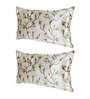 Green Floral 210TC Polyester Blend 17 x 27 Inches Pillow Covers (Set of 2)