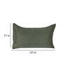 Green Solid 210TC Jute 17 x 27 Inches Pillow Covers (Set of 2)