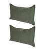 Green Solid 210TC Jute 17 x 27 Inches Pillow Covers (Set of 2)