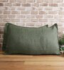Green Solid 210TC Jute 17 x 27 Inches Pillow Covers (Set of 2)