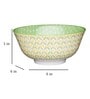 Geomectric 300ml Green & Yellow Stoneware Dinner Bowl
