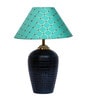 Green Shade Table Lamp With Terracotta Base