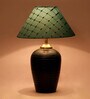 Green Shade Table Lamp With Terracotta Base