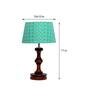 Demarius Green Fabric Shade Night Lamp With Wood Base