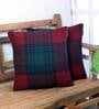 Red and Green Checkered Wool 16 x 16 Inches Set of 2 Cushion Covers