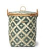 Green 100% Bamboo 16 x 16 Inches Laundry Basket