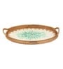 Green  Cane Oval Serving Tray