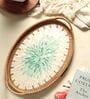 Green  Cane Oval Serving Tray