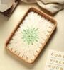 Green  Cane Rectangular Serving Tray