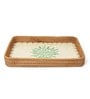 Green  Cane Rectangular Serving Tray