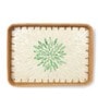 Green  Cane Rectangular Serving Tray