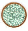 Green  Cane Round Serving Tray