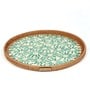 Green  Cane Round Serving Tray