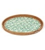 Green  Cane Round Serving Tray