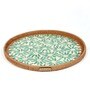 Green  Cane Round Serving Tray